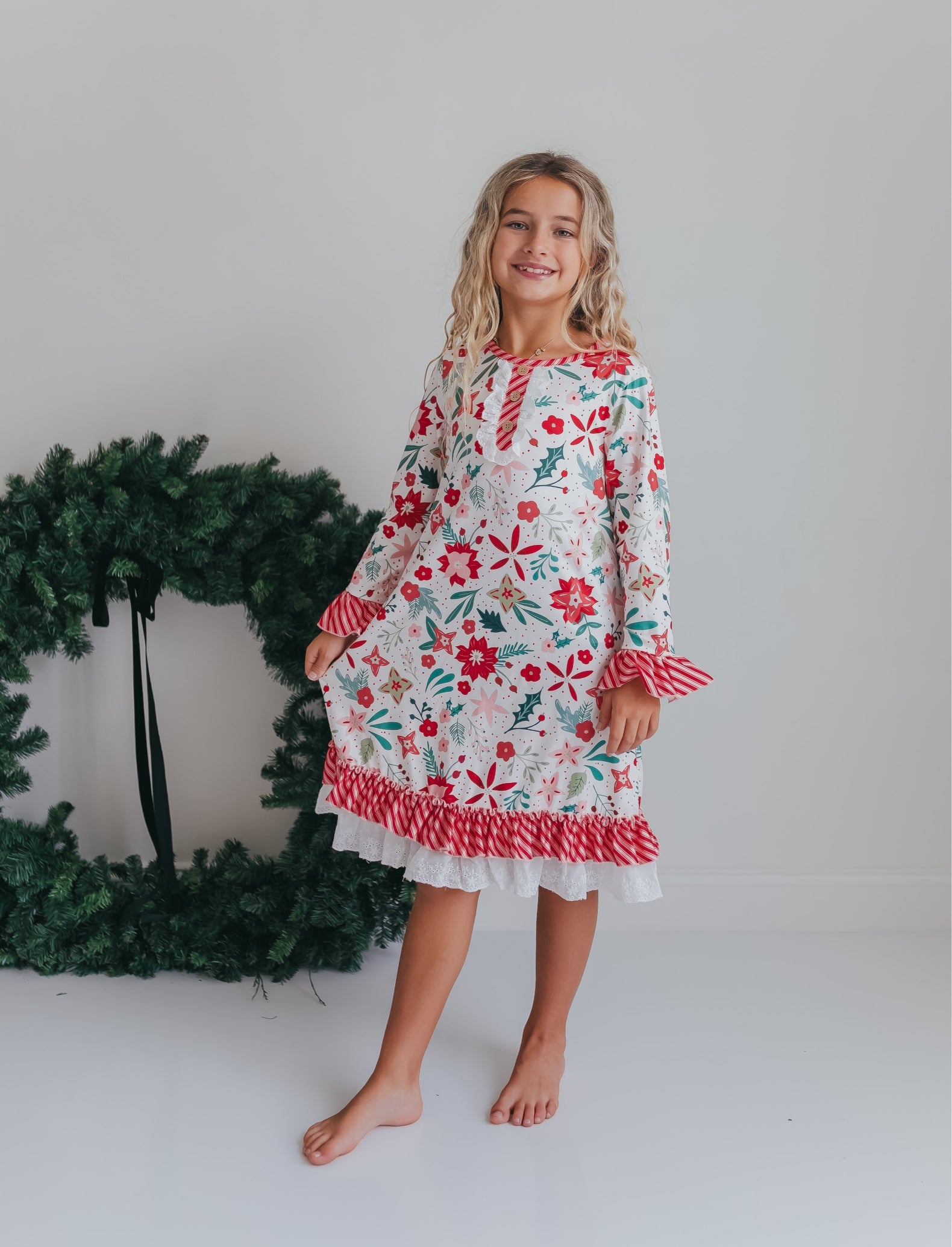 Christmas Flower Lounge Gown